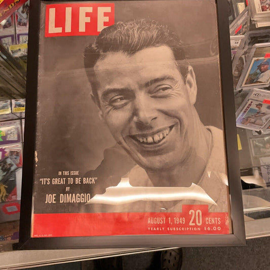 August 1, 1949 life magazine Joe DiMaggio with frame