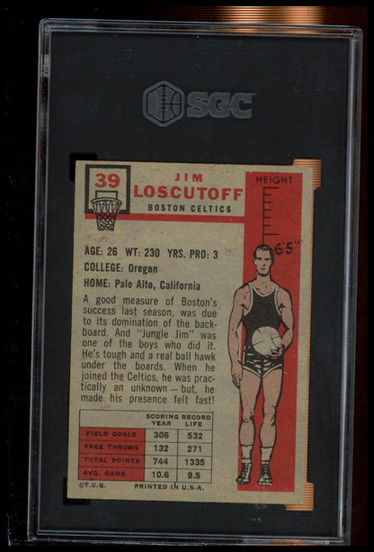 1957-58 Topps #39 Jim Loscutoff SGC 1