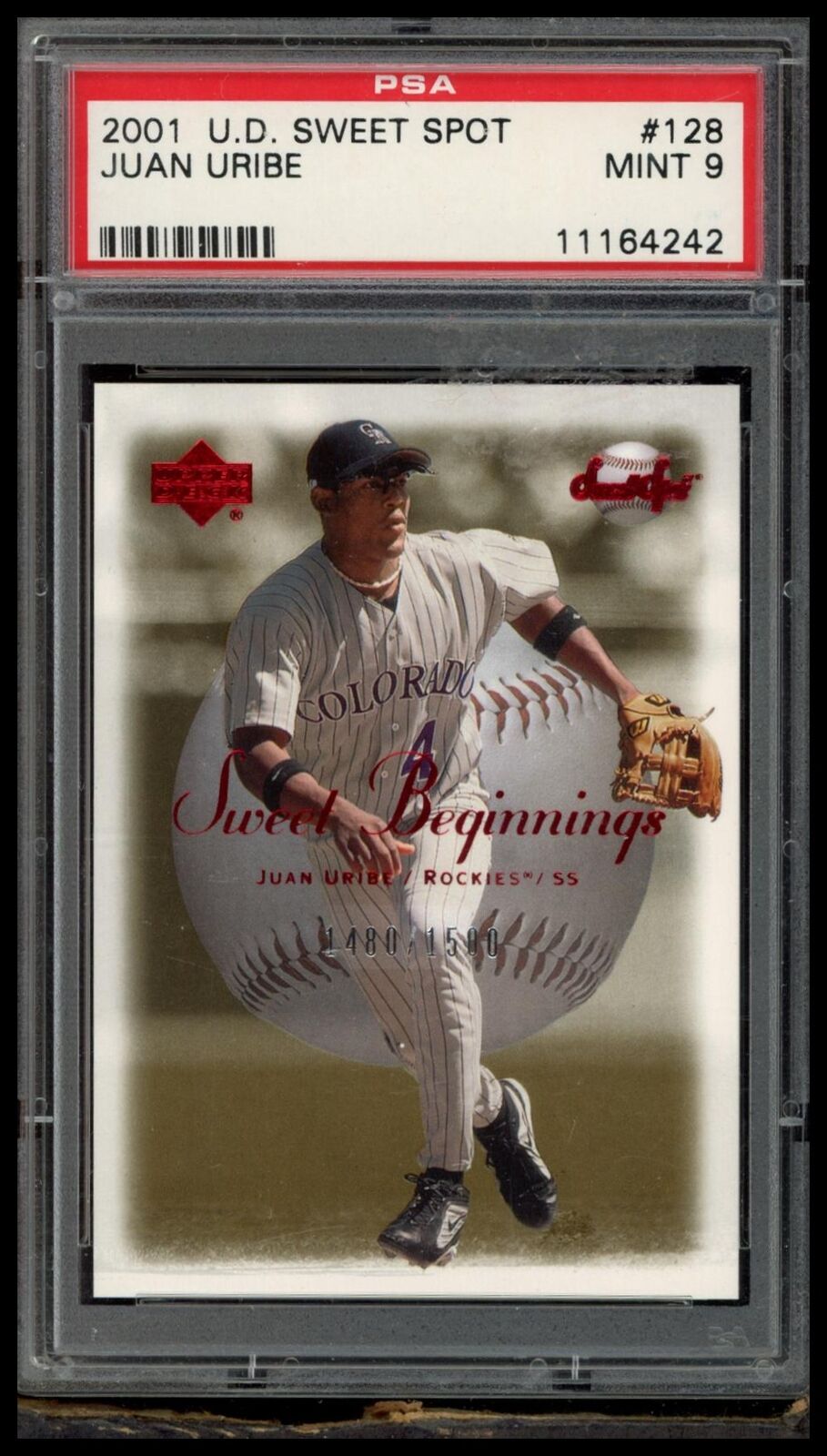 2001 Upper Deck Sweet Spot #128 Juan Uribe PSA 9