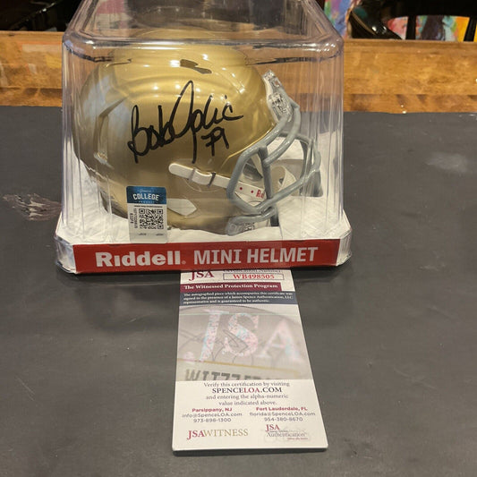 Bob Golic autographed mini helmet with JSA authentication