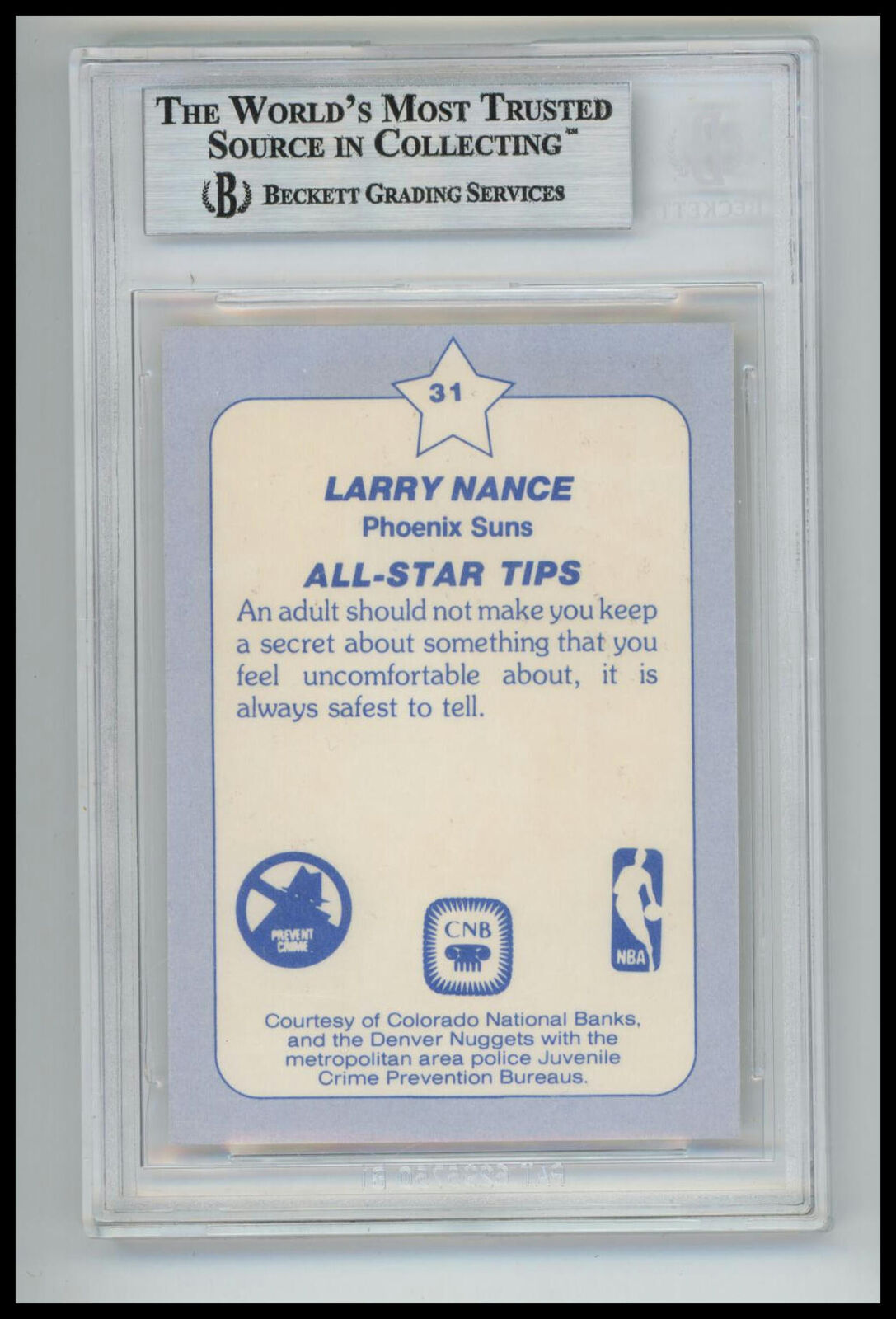 1984 Star All-Star Game Police #31 Larry Nance BGS 8.5