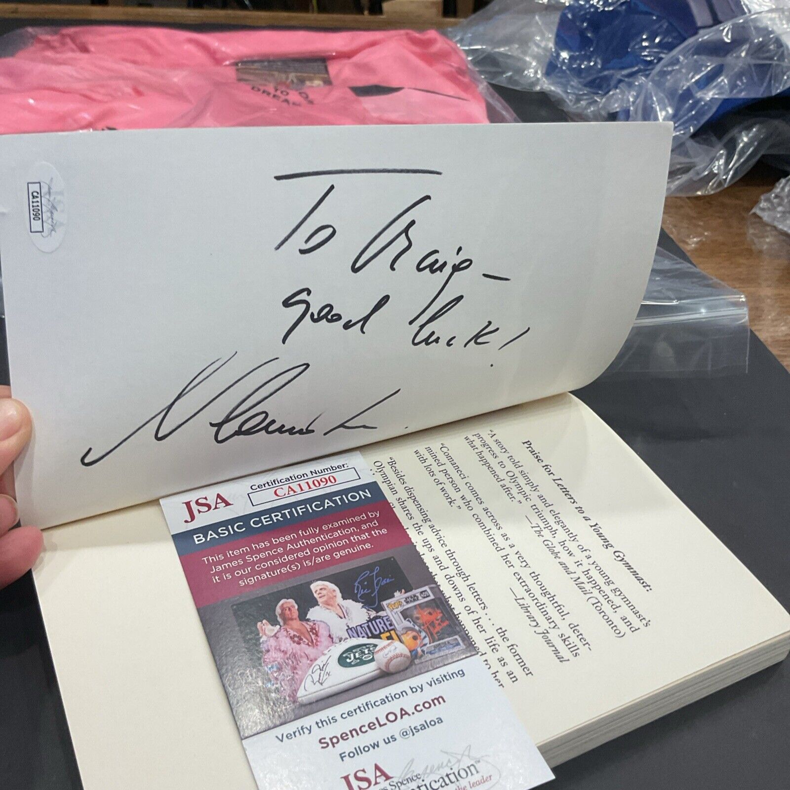 Autographed Nadia Comaneci” Letters to a Young Gymnast “ W JSA coa