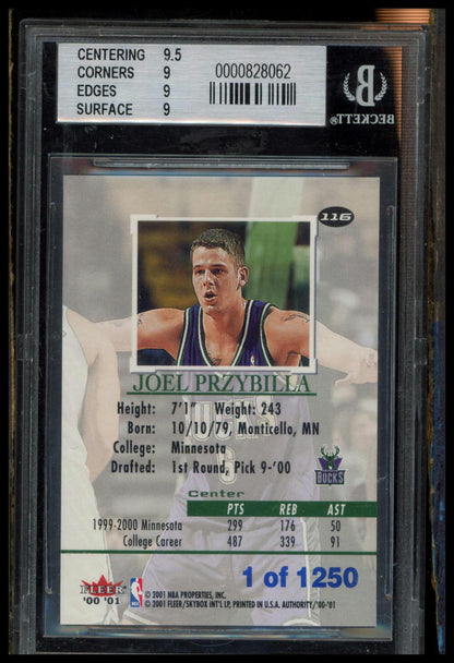 2000-01 Fleer Authority #116 Joel Przybilla BGS 9 #/650