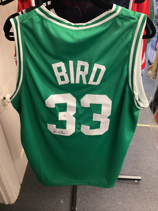 Larry Bird #33 Boston Celtics Signed Green Jersey