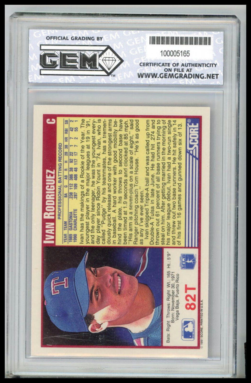 1991 Score Rookie & Traded #82T Ivan Rodriguez Other 10