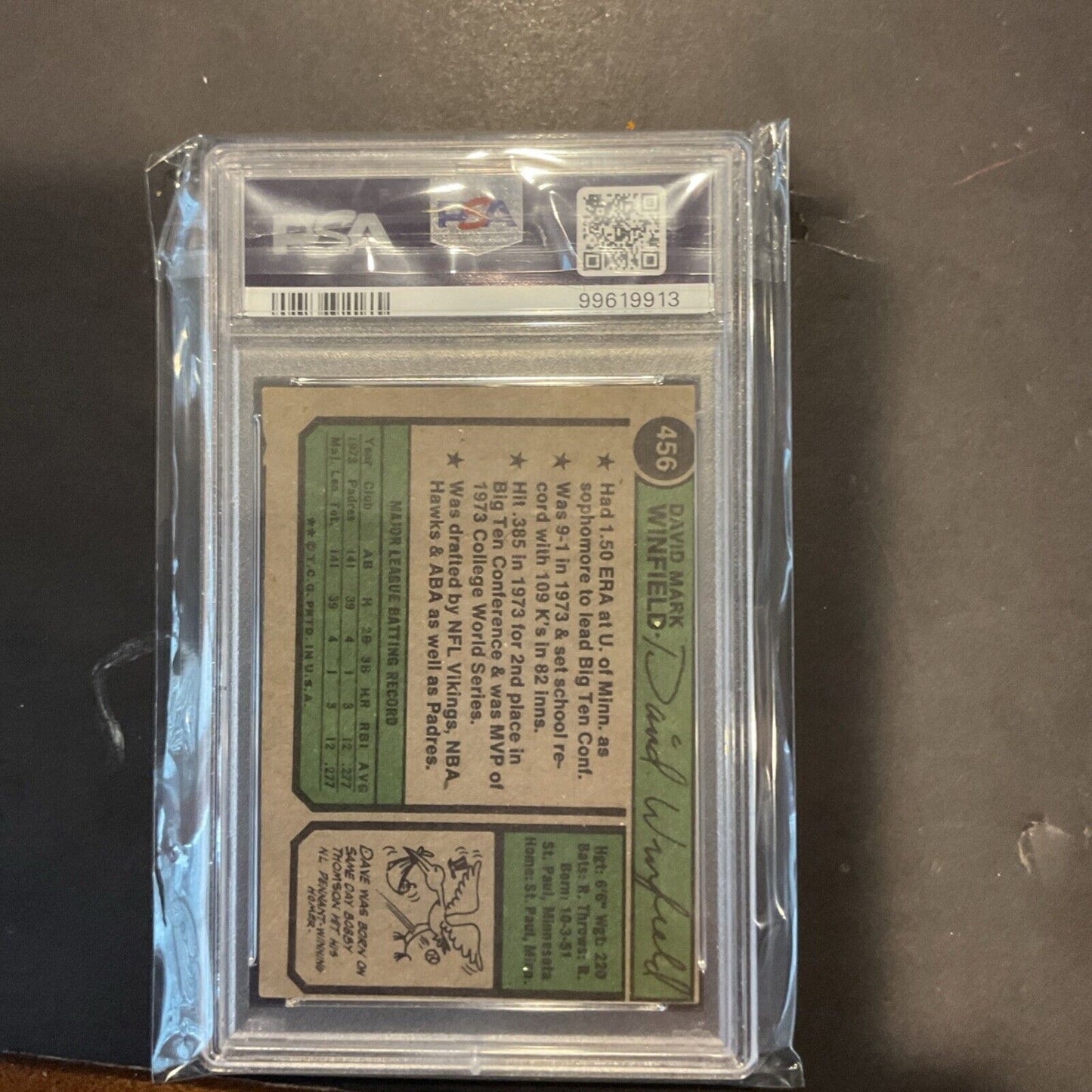 1974 Topps #456 Dave Winfield PSA 3