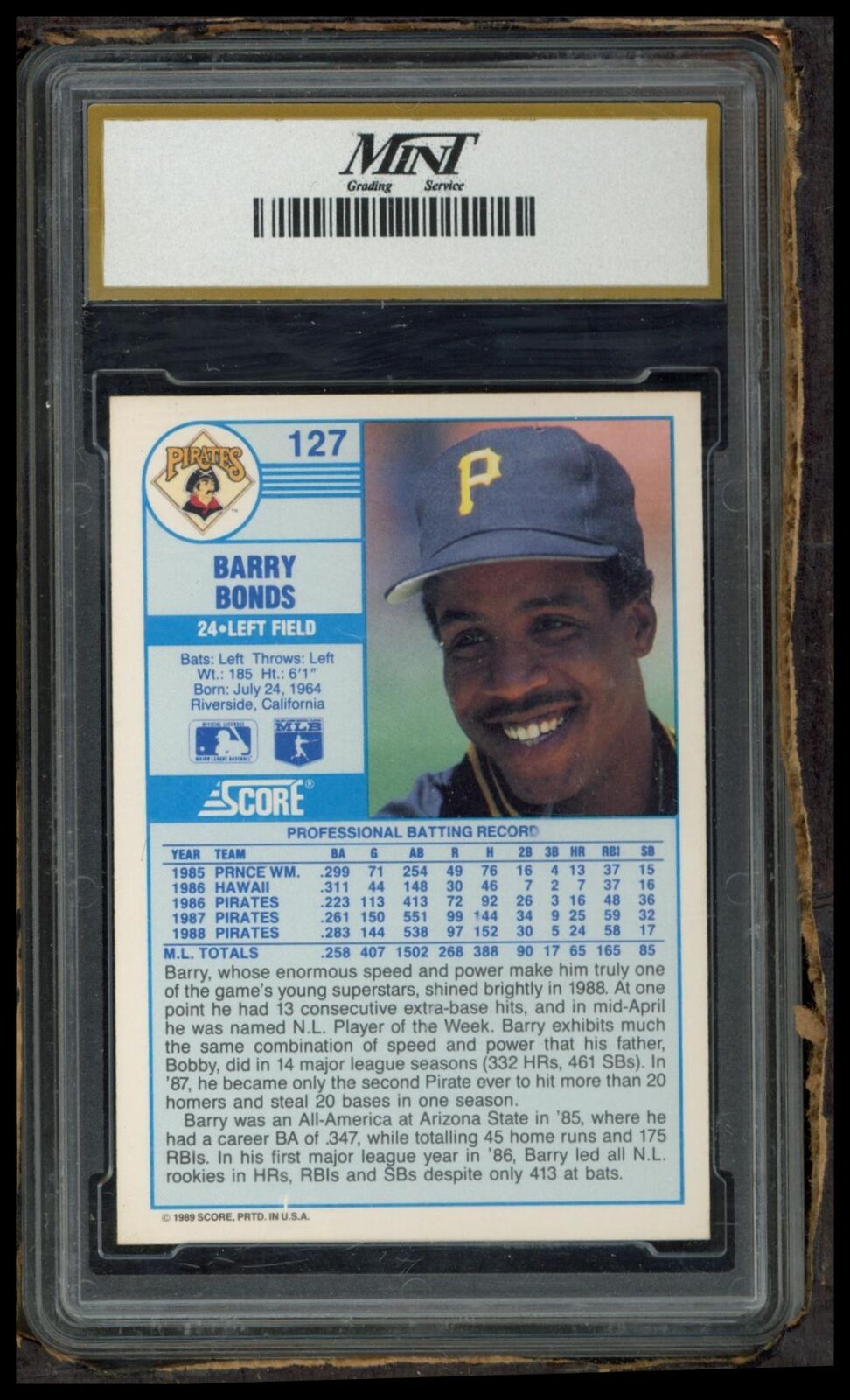 1989 Score #127 Barry Bonds Other 10