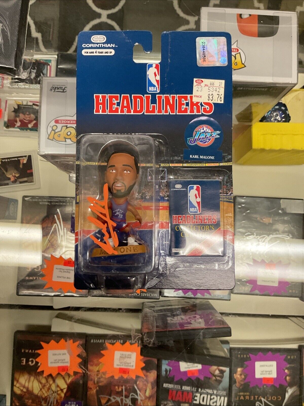 Signed Karl Malone Headliners Toy W/ COA