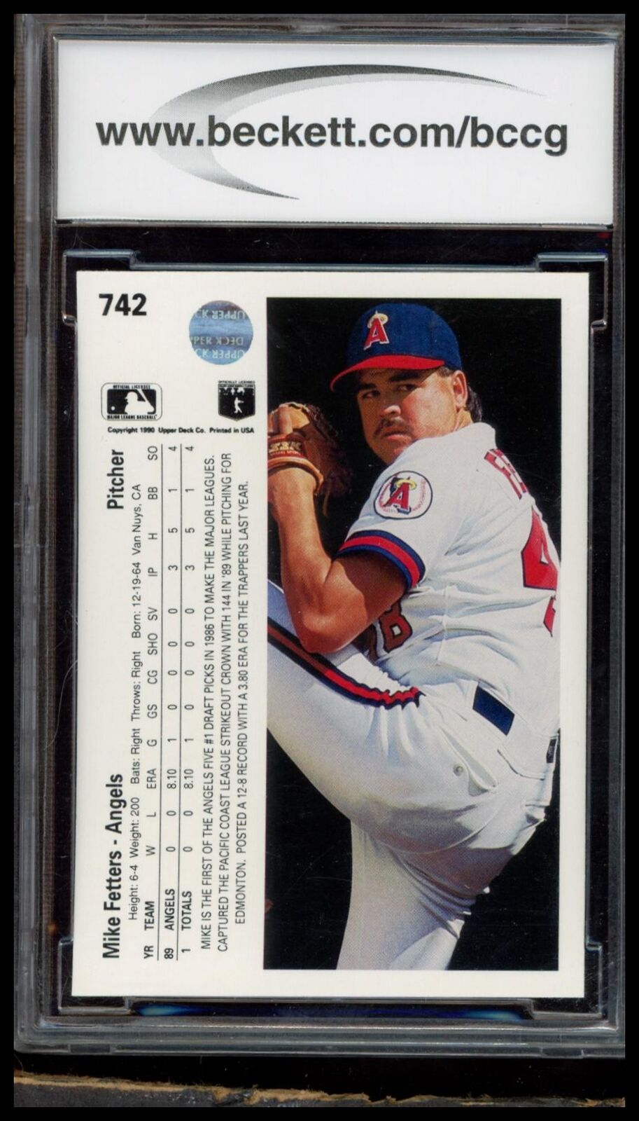 1990 Upper Deck #742 Mike Fetters SGC 10