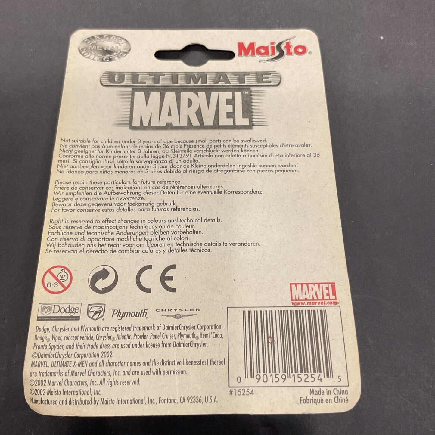Maisto Diecast Car Marvel Series #1 Punisher