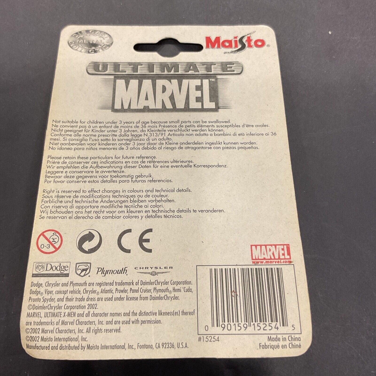 Maisto Diecast Car Marvel Series #1 Punisher