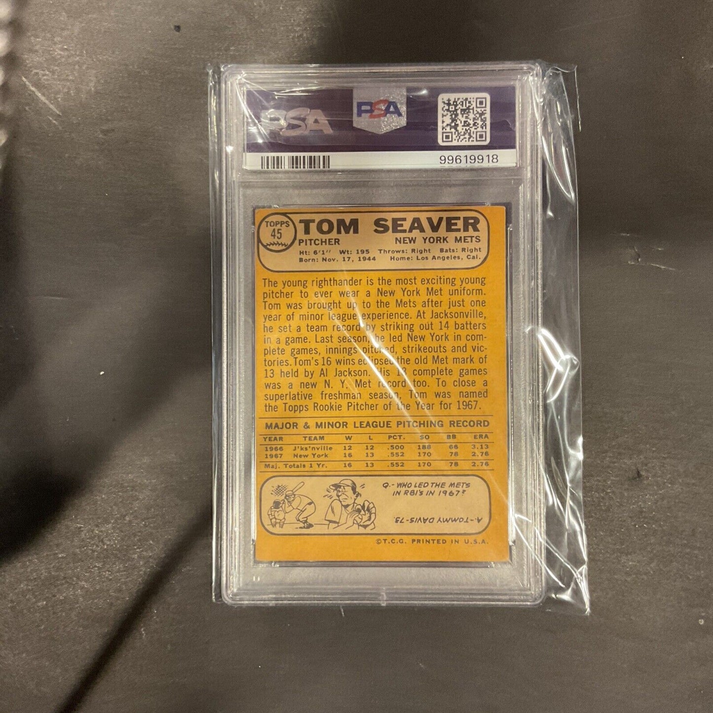 1968 Topps Tom Seaver #45 PSA2