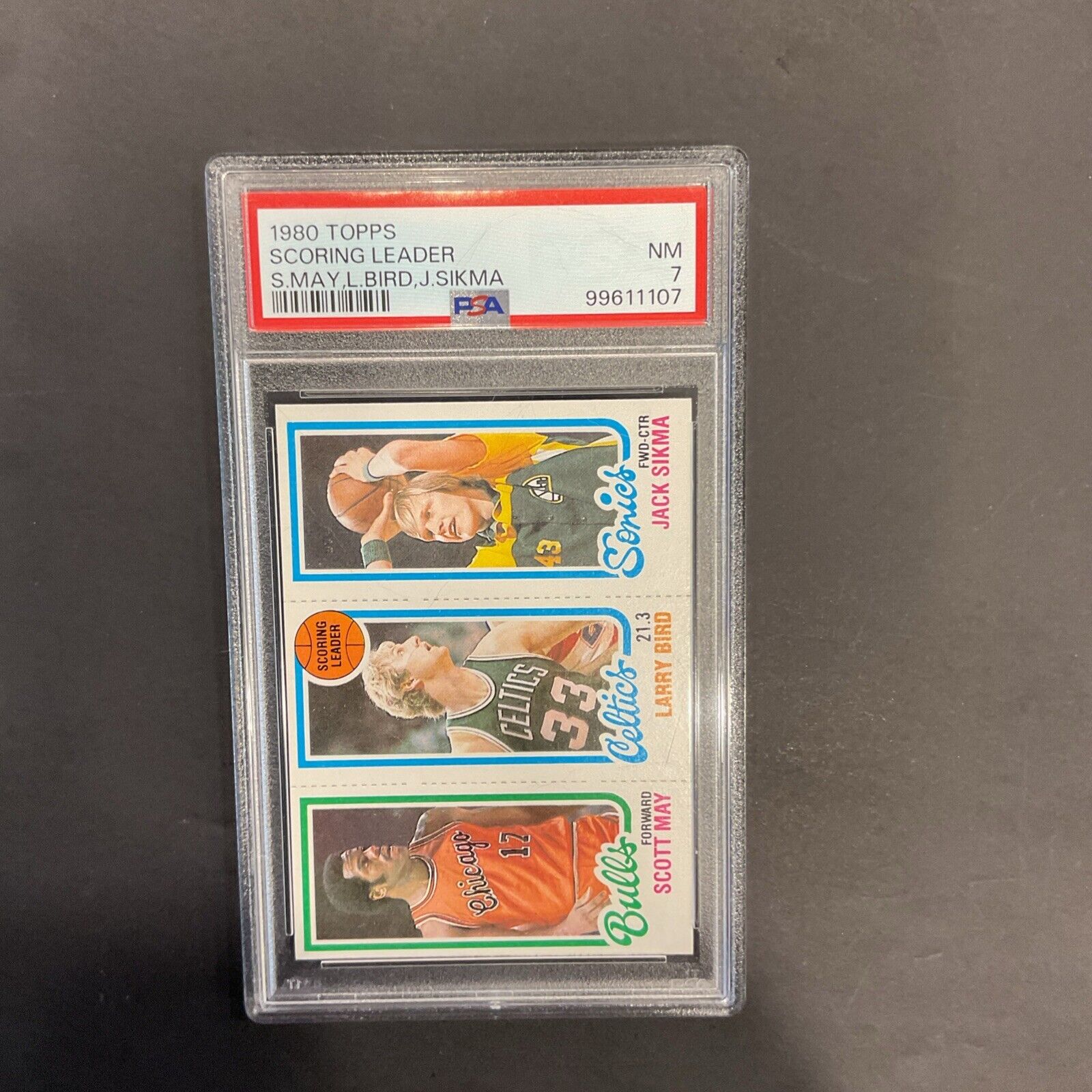 1980 Topps scoring leader May Bird Sikma PSA 7