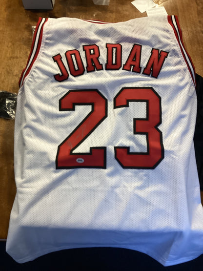 Michael Jordan Signed Chicago Bulls White Jersey Autographed NBA