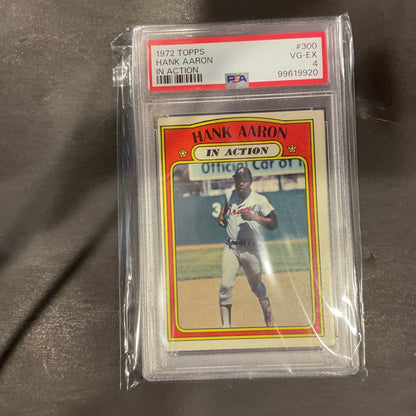 1972 TOPPS IN ACTION #300 HANK AARON PSA 4
