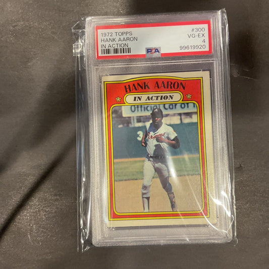 1972 TOPPS IN ACTION #300 HANK AARON PSA 4