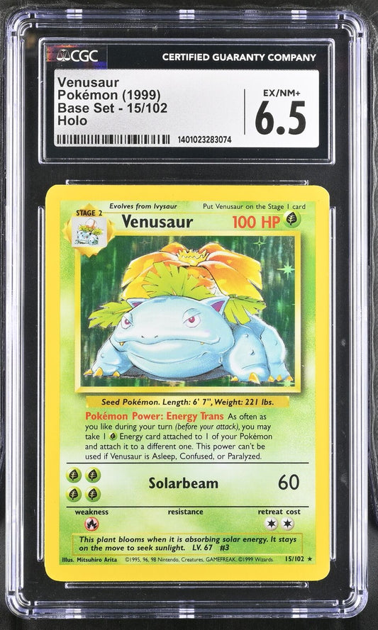 1999 Base Set - Unlimited #15/102 Venusaur CGC 6.5