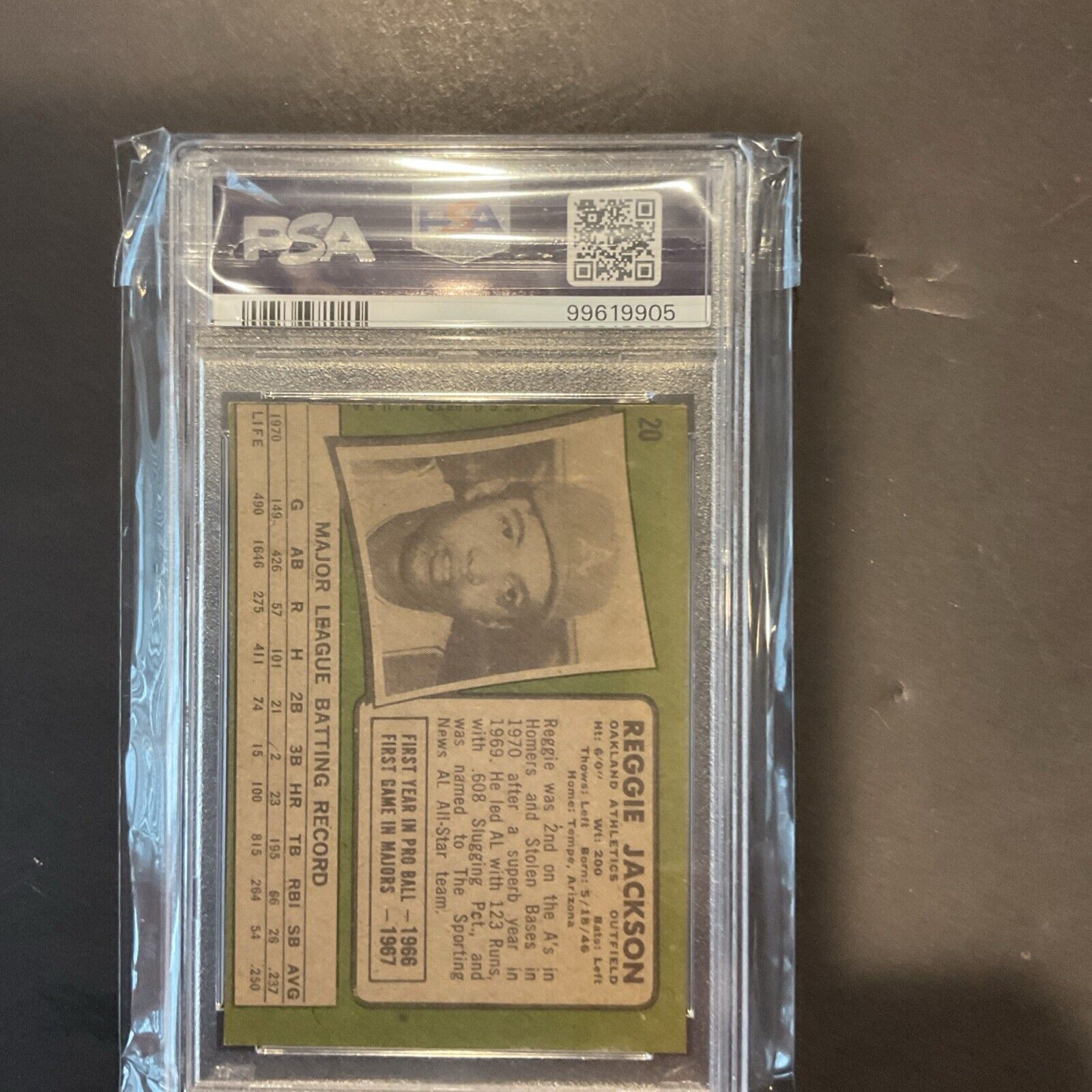 REGGIE JACKSON 1971 TOPPS PSA 5 Oakland A’s, New York Yankees, HOF Vintage #20