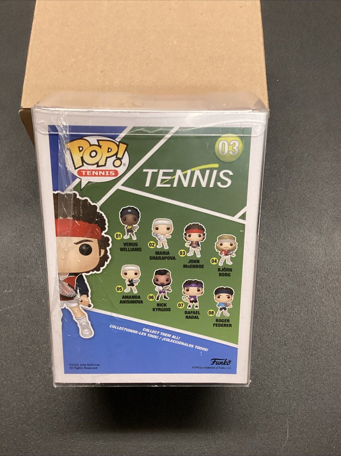 JOHN MCENROE SIGNED FUNKO POP #03 TENNIS NIB Heritage COA