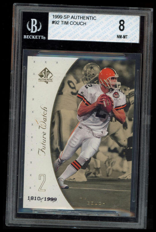 1999 SP Authentic #92 Tim Couch BGS 8 #/1999