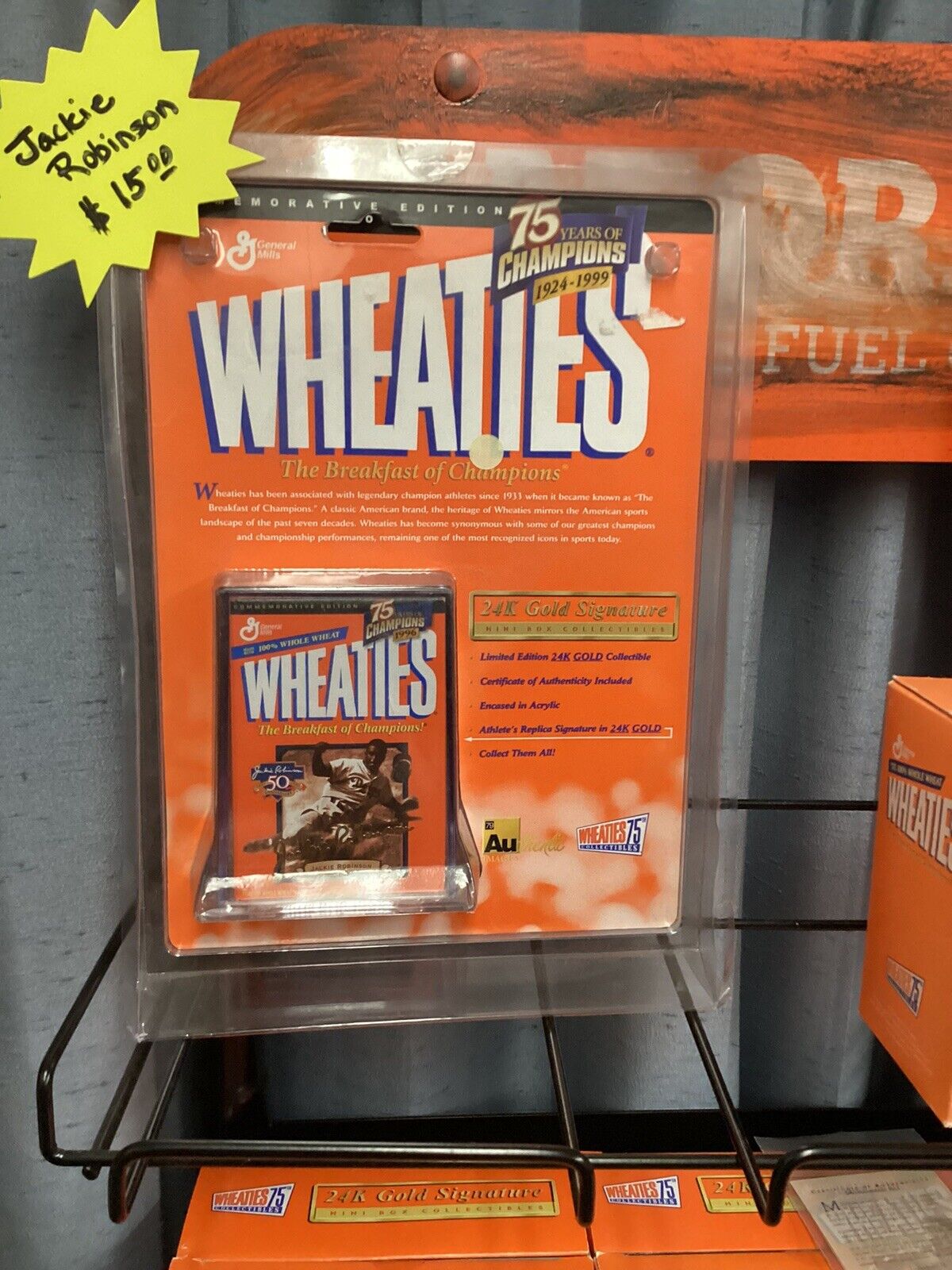 Jackie Robinson 24 karat gold signature mini box Wheaties