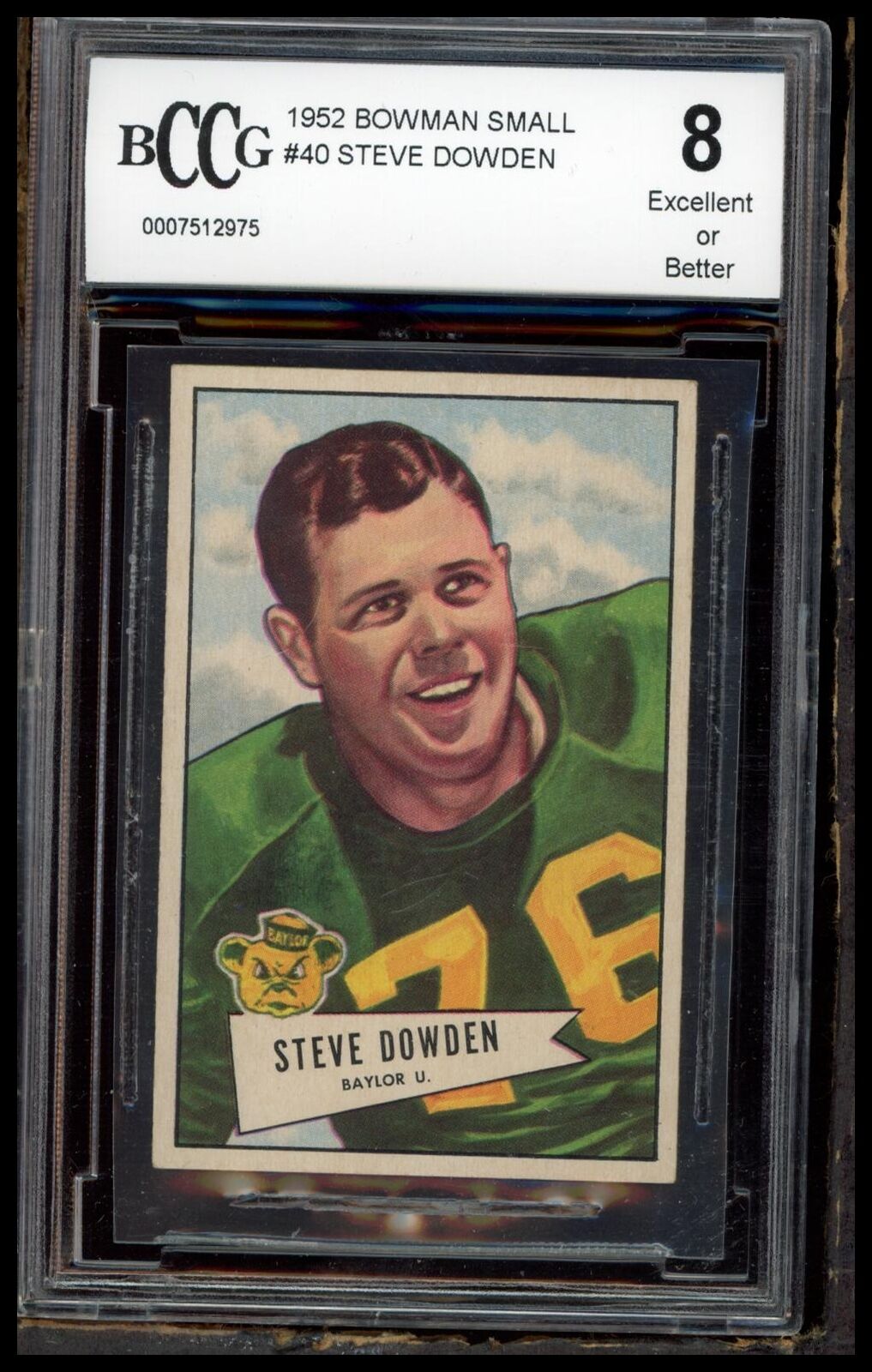 1952 Bowman Small #40 Steve Dowden BCCG 8