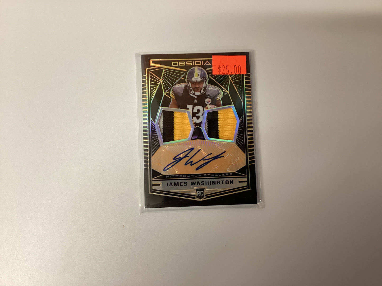 James Washington, Pittsburgh Steelers, signature and player worn material card