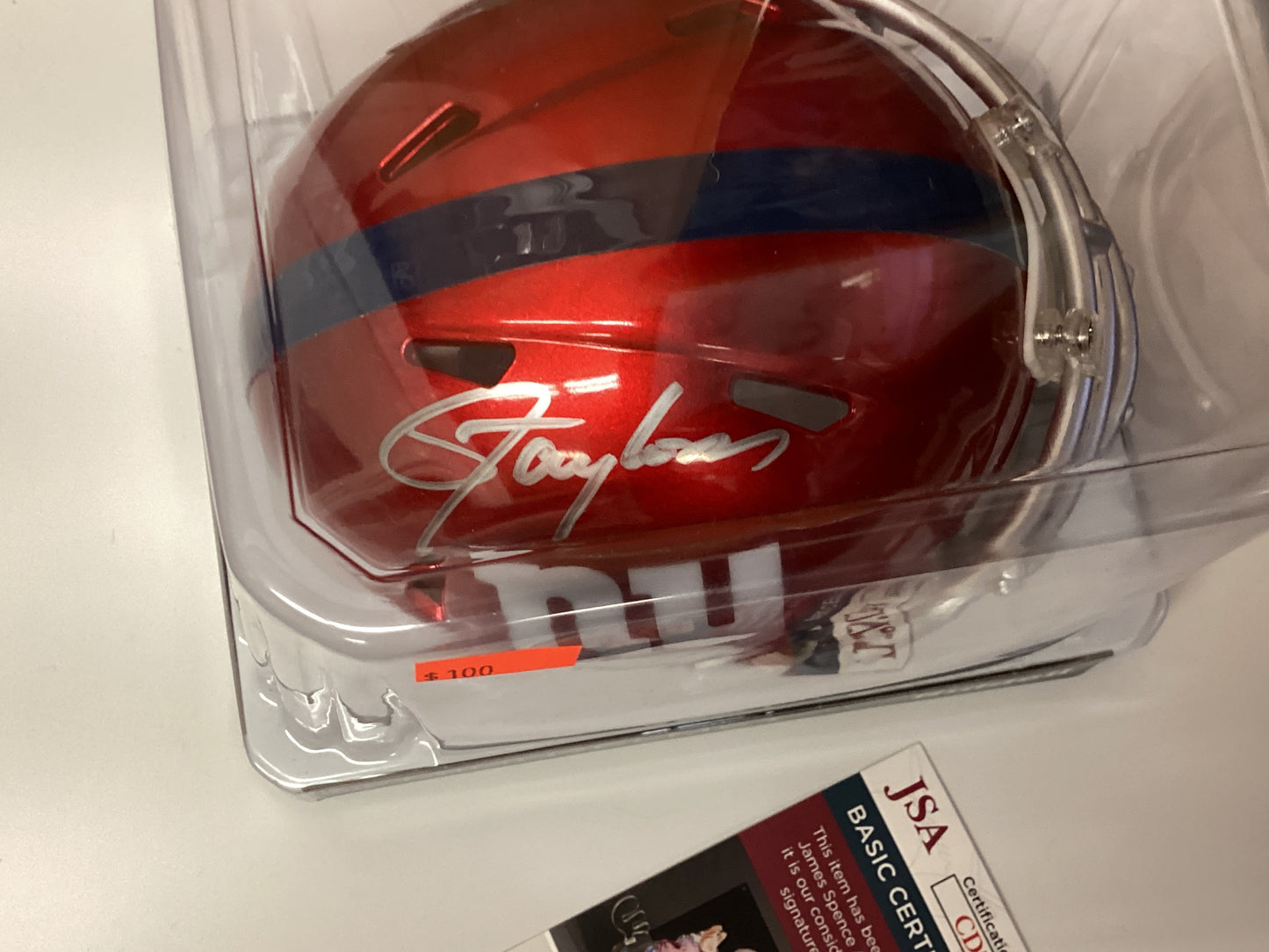 Lawrence Taylor signed mini helmet with JSA COA
