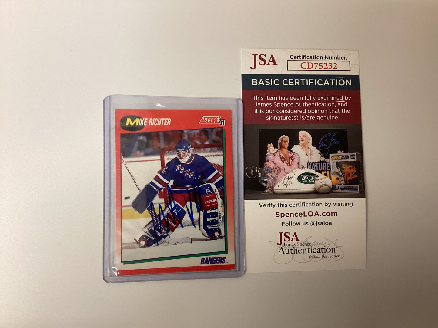 Mike Richter Signed Score 91 Card With JSA COA