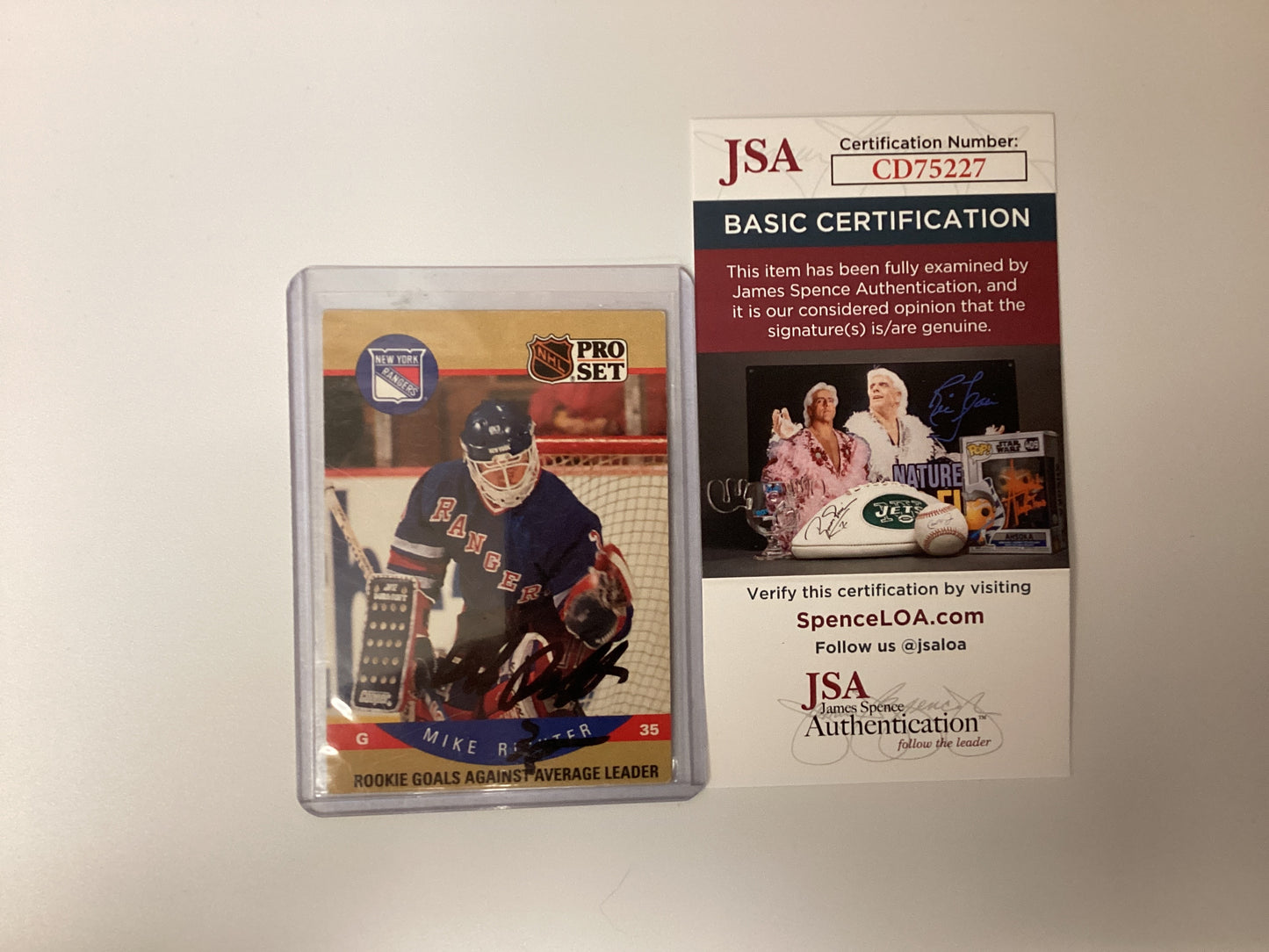 Mike Richter Signed NHL Pro Set Card With JSA COA