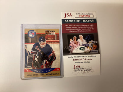 Mike Richter Signed NHL Pro Set Card With JSA COA