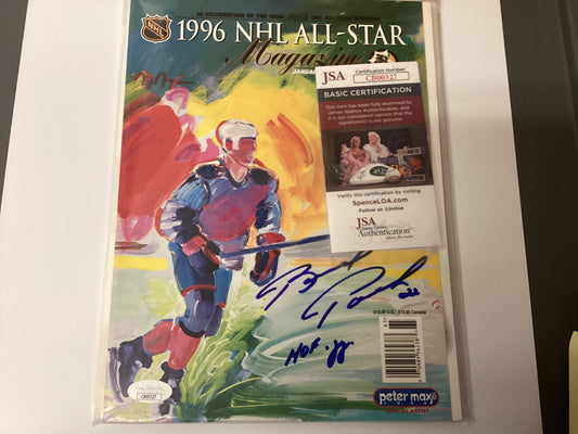 1996 NHL All-Star Magazine Signed By Brad Park With JSA COA