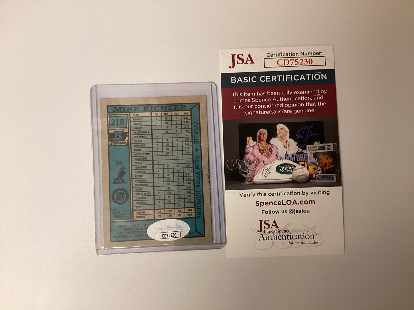 Mike Richter Signed Card With JSA COA