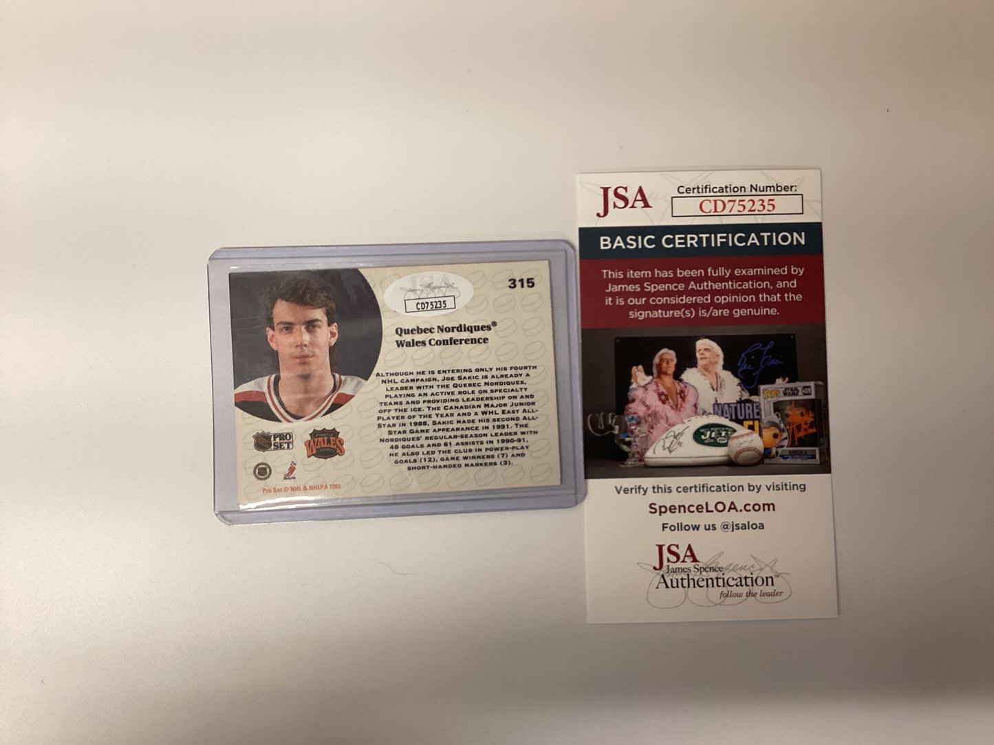 NHL Pro Set Joe Sackett Card Signed With JSA COA