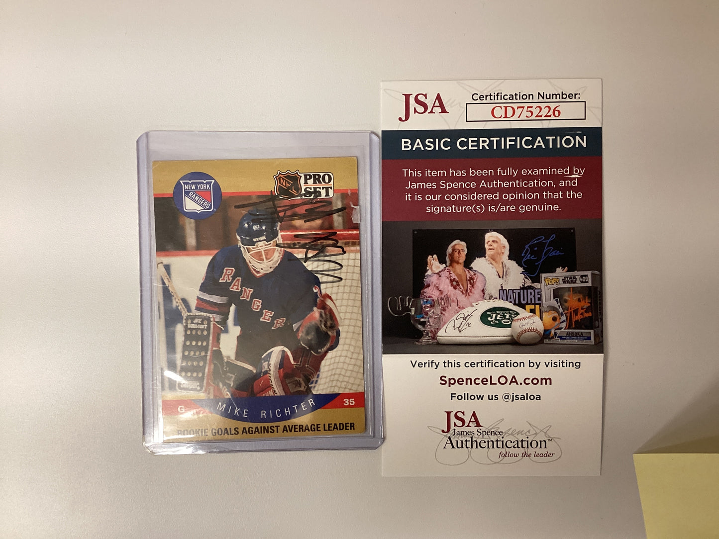 NHL Pro Set Mike Richter Signed Card With JSA COA
