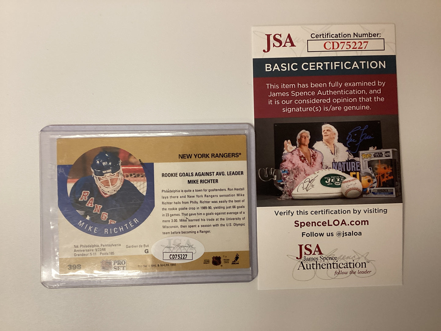 Mike Richter Signed NHL Pro Set Card With JSA COA