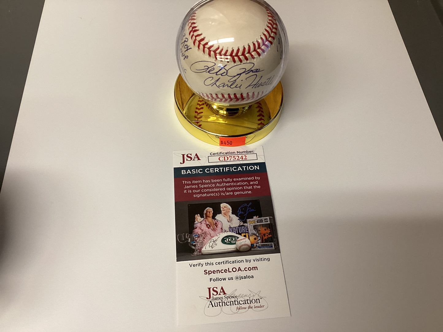 Pete Rose Signed Baseball With JSA COA