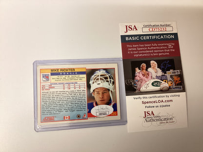 Mike Richter Signed Score 91 Card With JSA COA