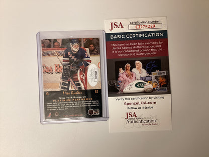 Mike Richter Signed NHL Pro Set Card With JSA COA