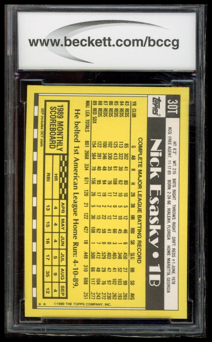 1990 Topps Traded #30T Nick Esasky Gray Card Stock (Pack Version) BCCG 10