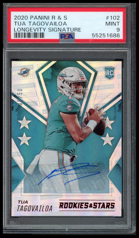 R & S #102 Tua Tagovailoa Longevity Signature PSA 9