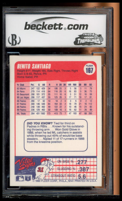 1990 Fleer Canadian #167 Benito Santiago BCCG 10