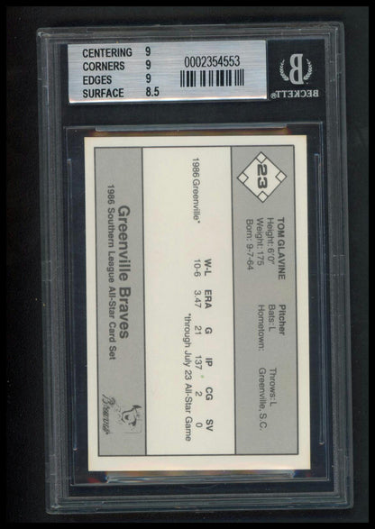 1986 Jennings Southern League All-Stars #23 Tom Glavine BGS 9