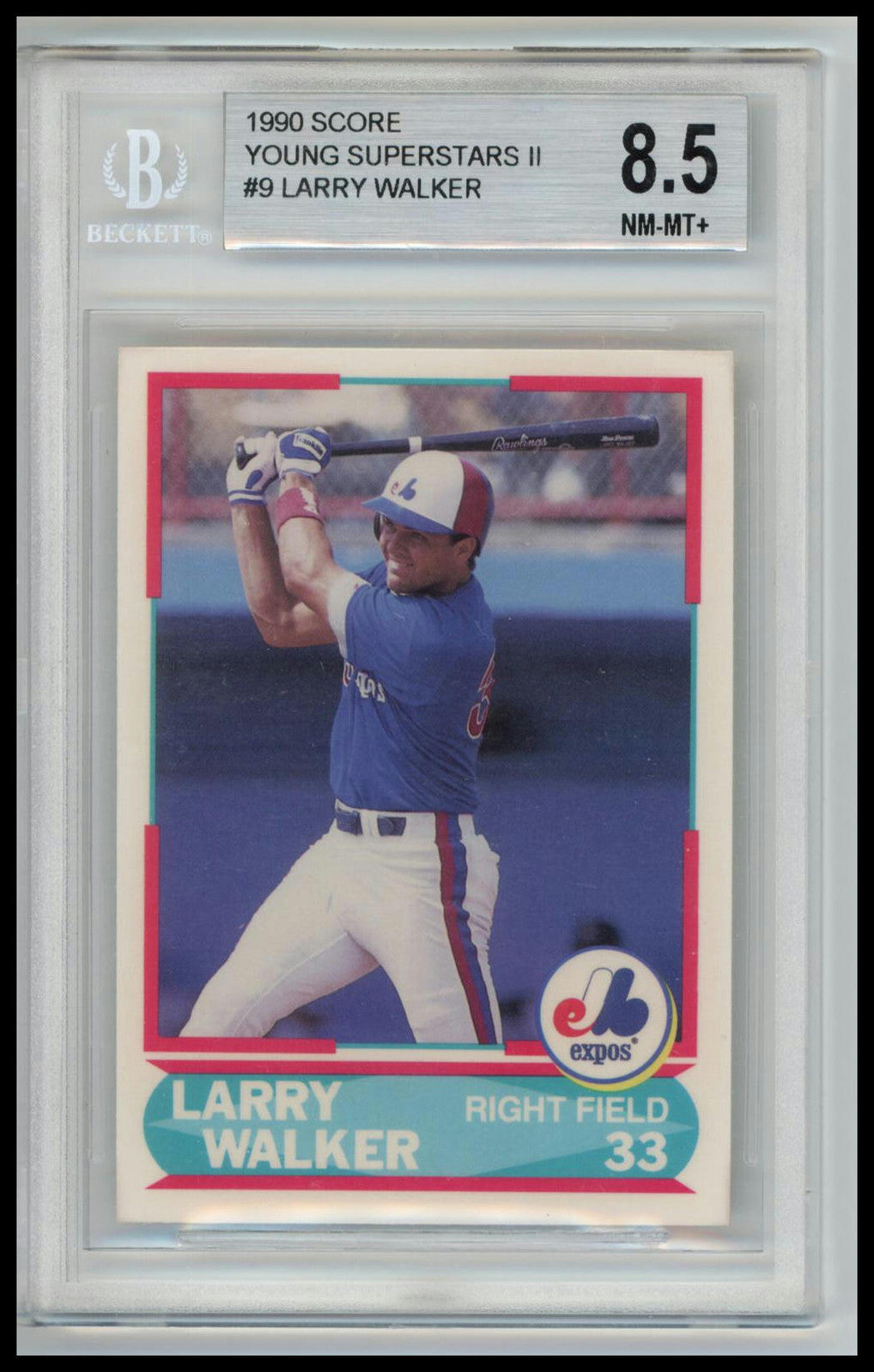 1990 Score #9 Larry Walker Young Superstars II BGS 8.5