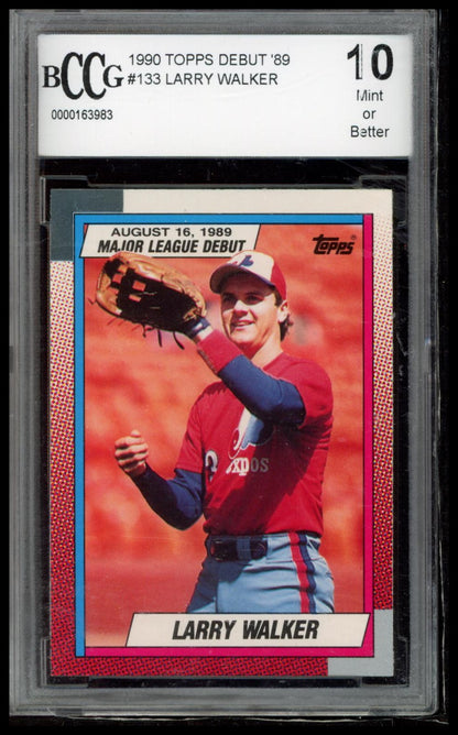 1990 Topps Major League Debut 1989 #133 Larry Walker BCCG 10
