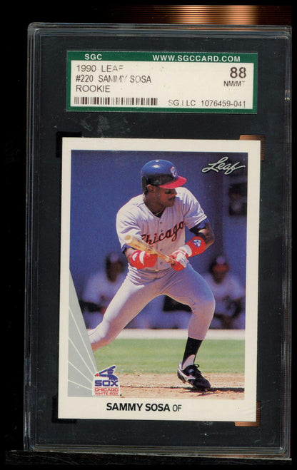 1990 Leaf #220 Sammy Sosa SGC 8