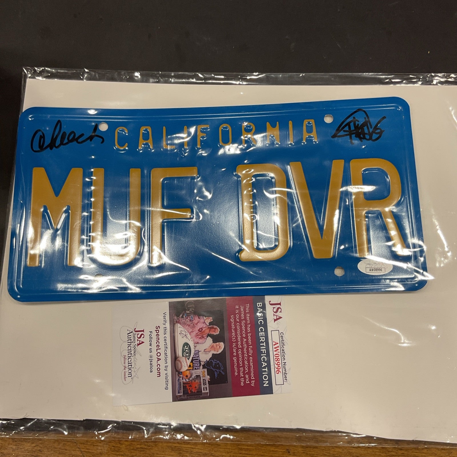 Cheech and Chong Signed Autographed MUF DVR License Plate JSA COA 