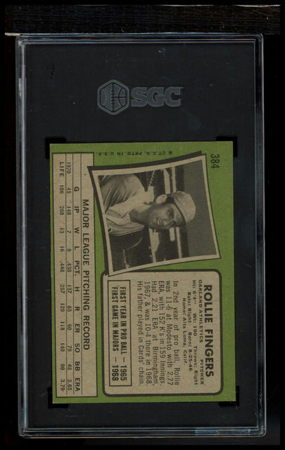 1971 Topps #384 Rollie Fingers SGC 3