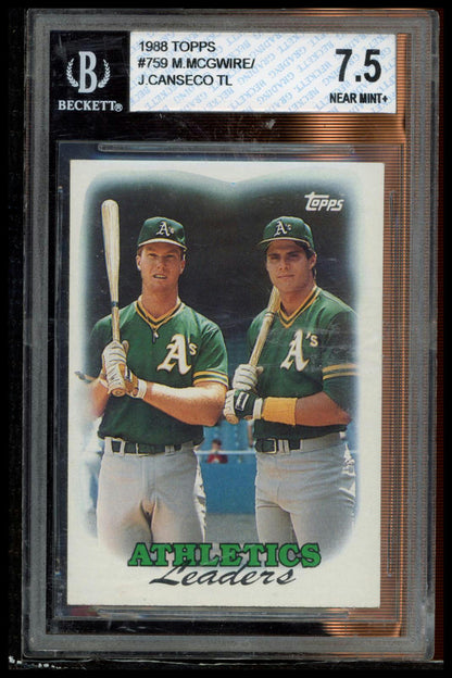 1988 Topps #759 Athletics Leaders BGS 7.5