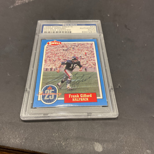 1988 Swell Greats,   #43 Frank Gifford PSA/DNA Autographed Card 